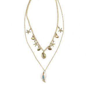 Contemporary Mixed Shell 2 Layer Necklace